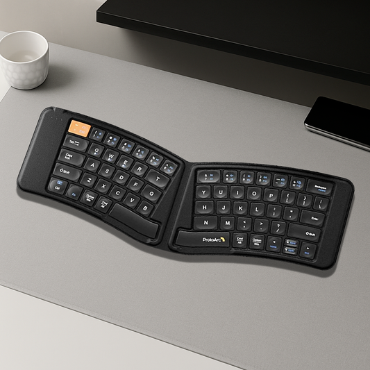 Clavier Ergonomique Sans Fil - QWERTY Pliable 360°