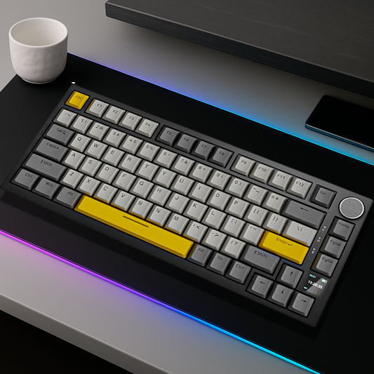 Clavier Gaming Sans Fil - QWERTY Mécanique RGB Ecran TFT