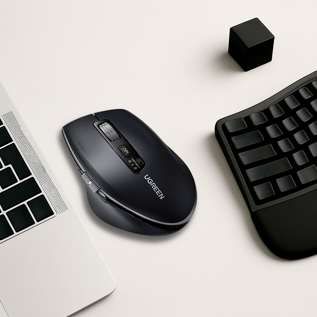 Souris ergonomique sans fil - Trackball Double Molette 5000 DPI