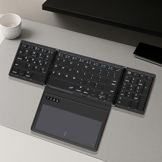Clavier Ergonomique Sans Fil - QWERTY Pavé Tactile Pliable