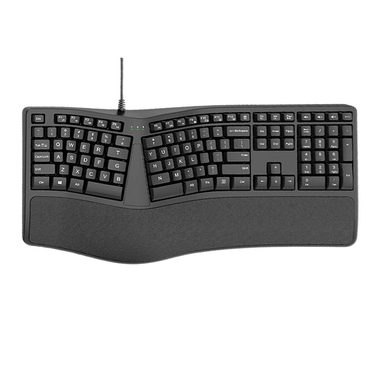 Clavier Ergonomique Filaire - QWERTY 110 Touches avec Repose-Poignets