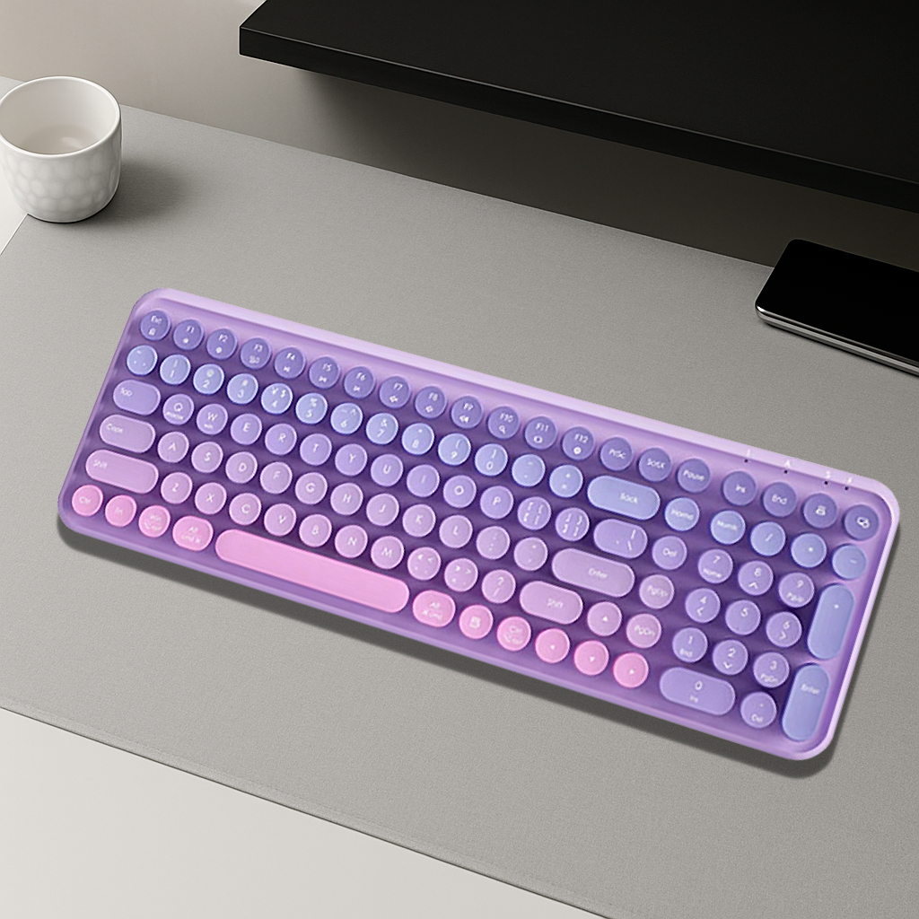 Clavier Ergonomique Sans Fil - QWERTY Rétro Multimédia