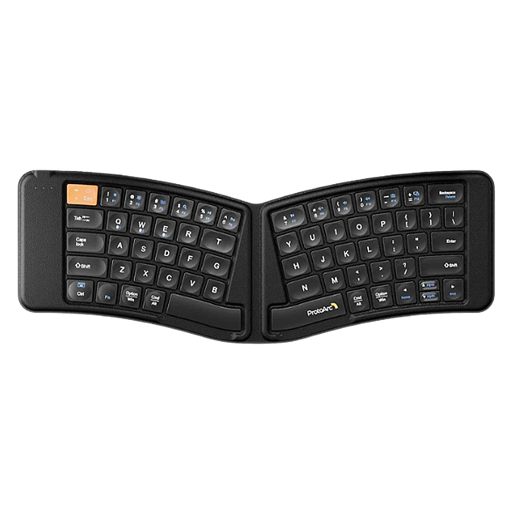 Clavier Ergonomique Sans Fil - QWERTY Pliable 360°