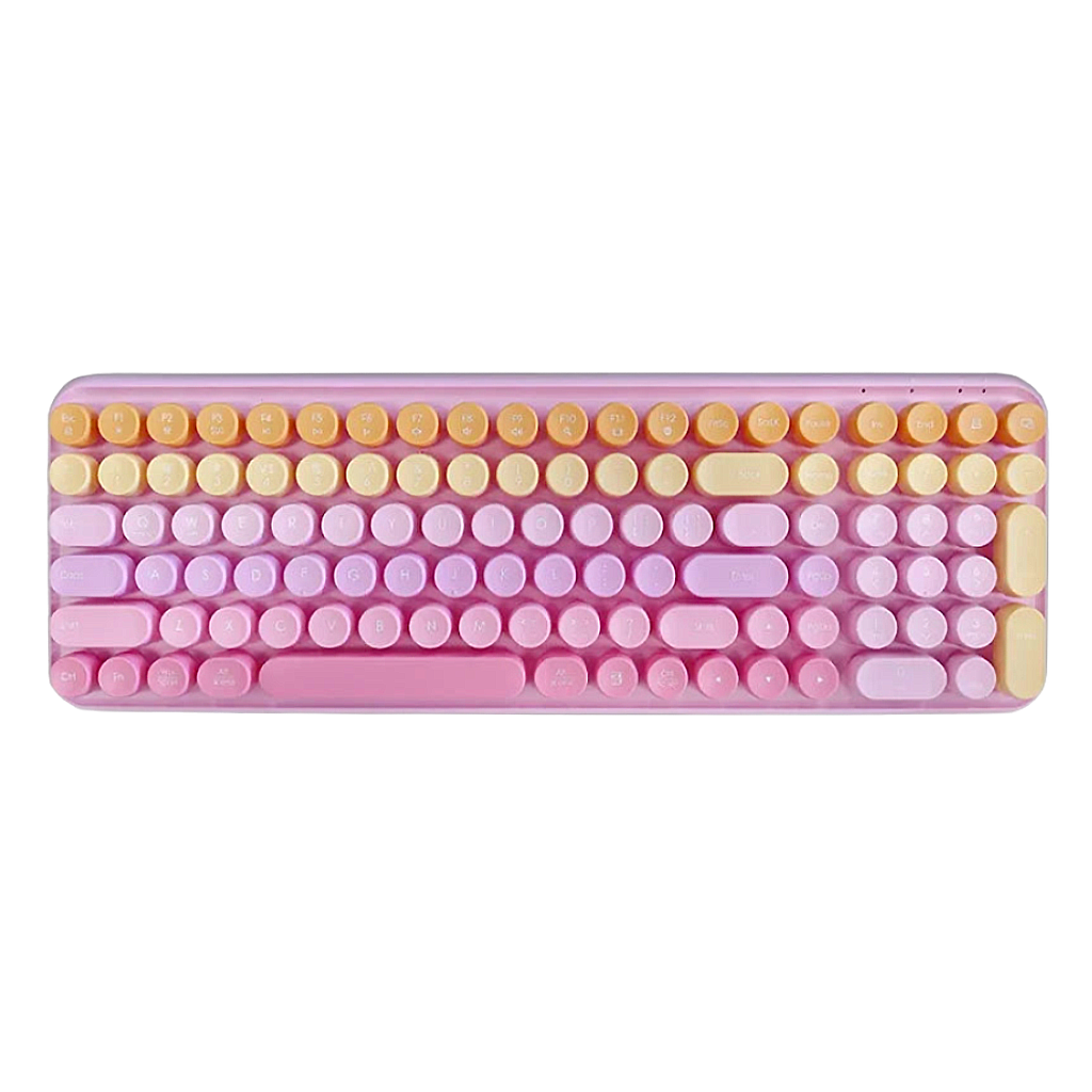 Clavier Ergonomique Sans Fil - QWERTY Rétro Multimédia
