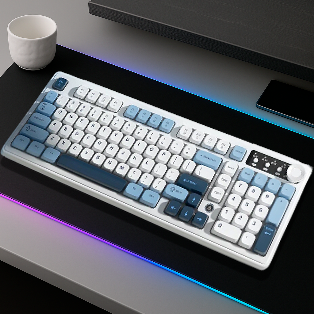 Clavier Gaming Sans Fil - QWERTY Mécanique Tri Mode Silencieux