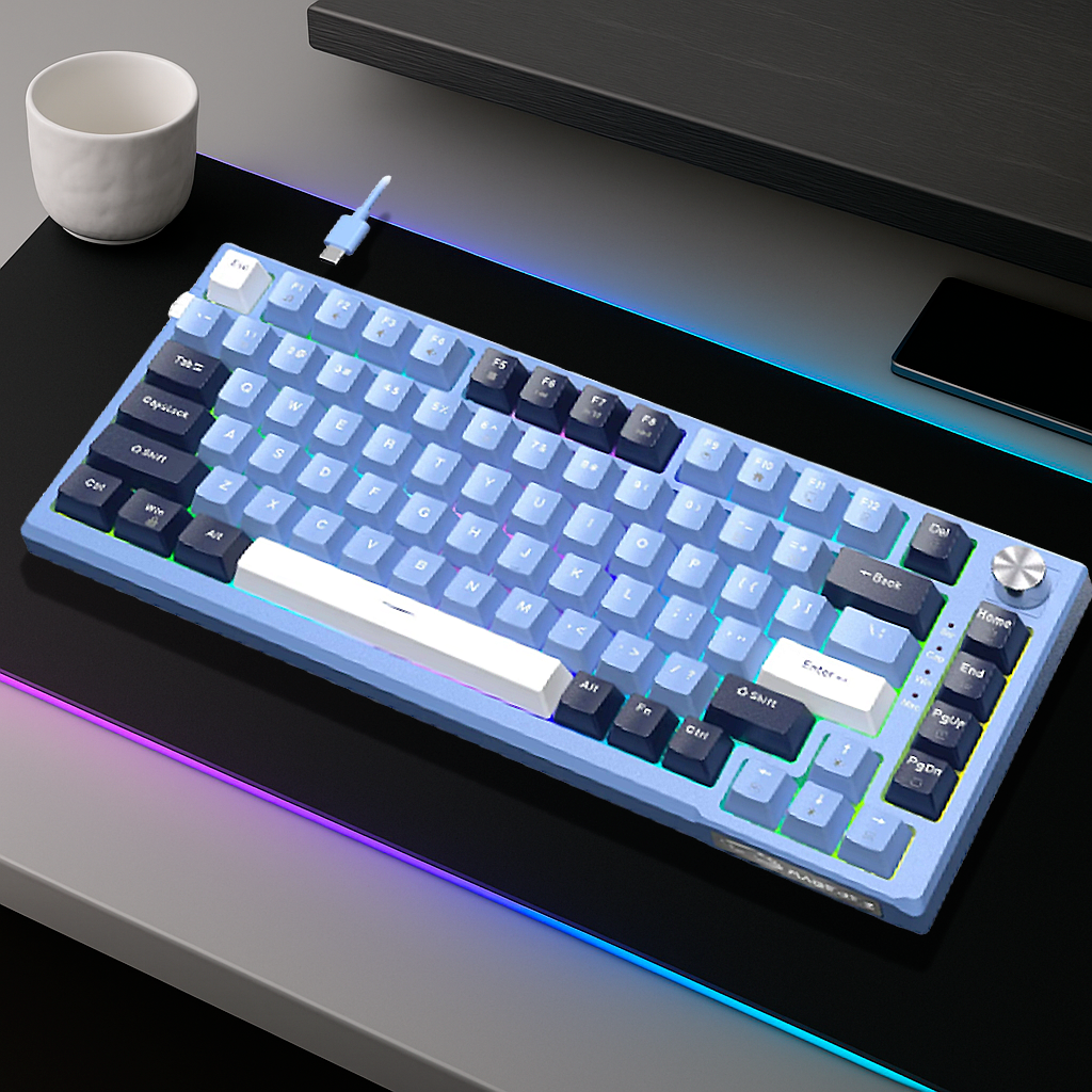Clavier Gaming Mécanique Filaire - QWERTY RGB 75% Compact