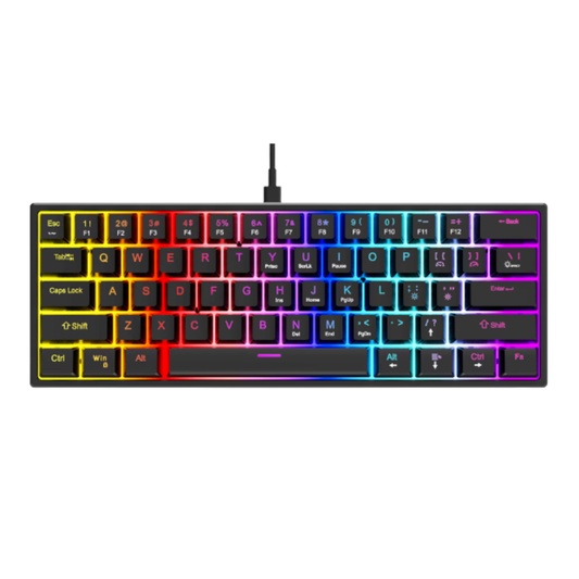 Clavier Gaming Filaire - QWERTY 61 Touches Mécanique RGB
