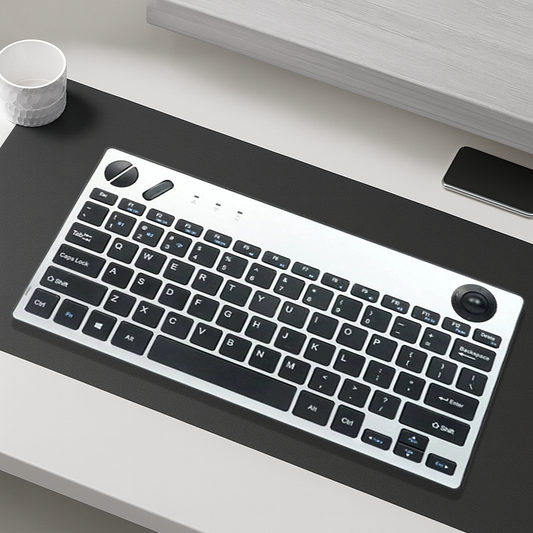 Clavier PC Sans Fil - QWERTY Trackball et Multi Connection