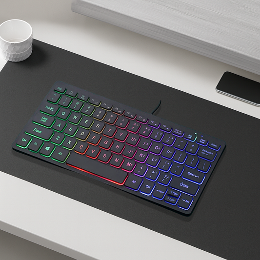 Clavier PC Filaire - QWERTY 78 Touches RGB Silencieux