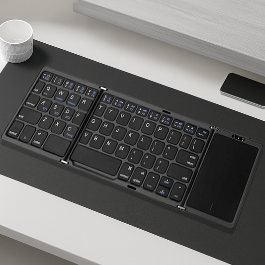 Clavier PC Sans Fil -  QWERTY Pliable Pavé Tactile