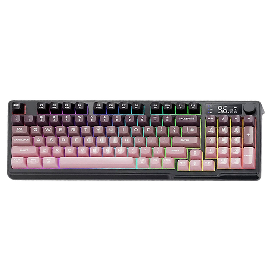 Clavier PC Sans Fil - QWERTY Compact 96 Touches avec Ecran et Molette