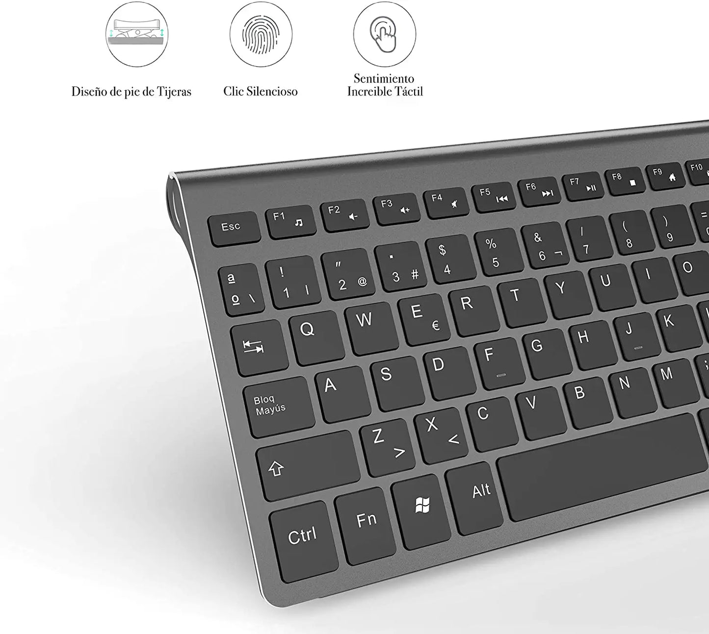 Clavier PC Sans Fil - QWERTY Fin et Silencieux