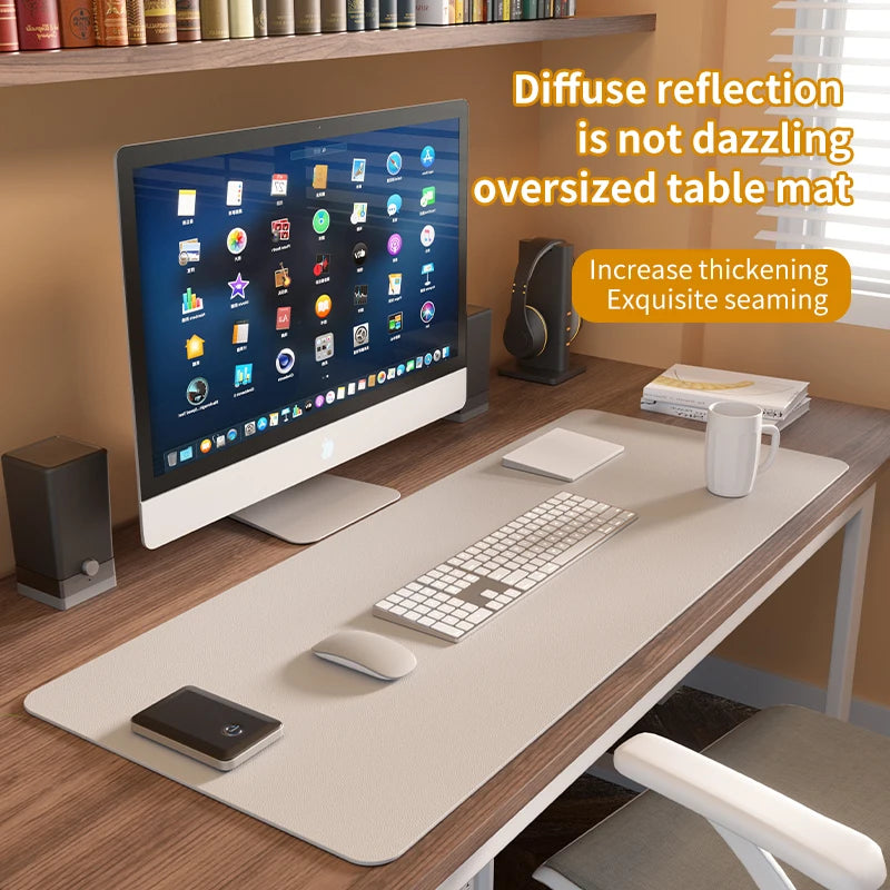 Tapis de Souris Bureau XXL - Simili Cuir Confort