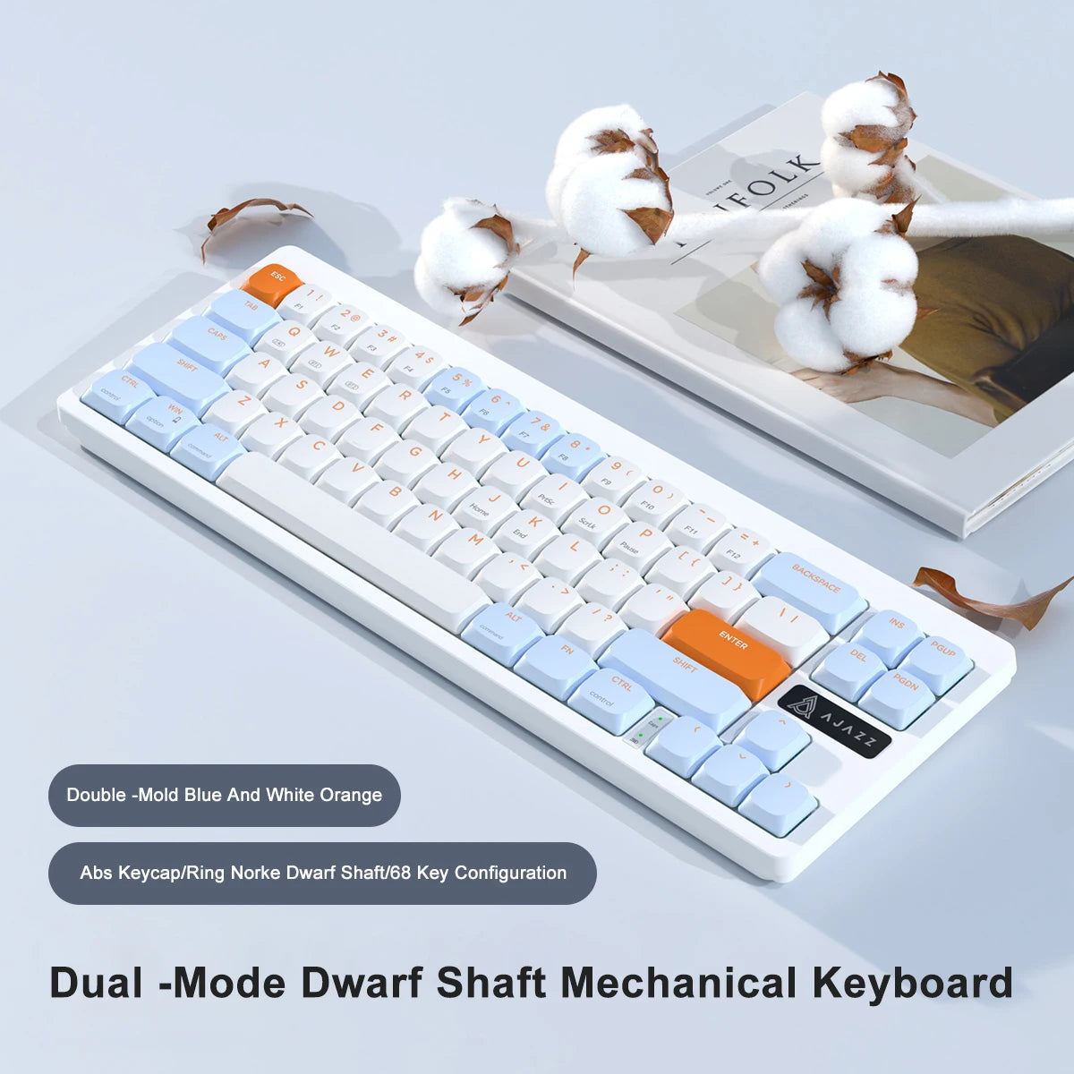 Clavier Gaming Sans Fil - QWERTY Mécanique 68 Touches Bluetooth