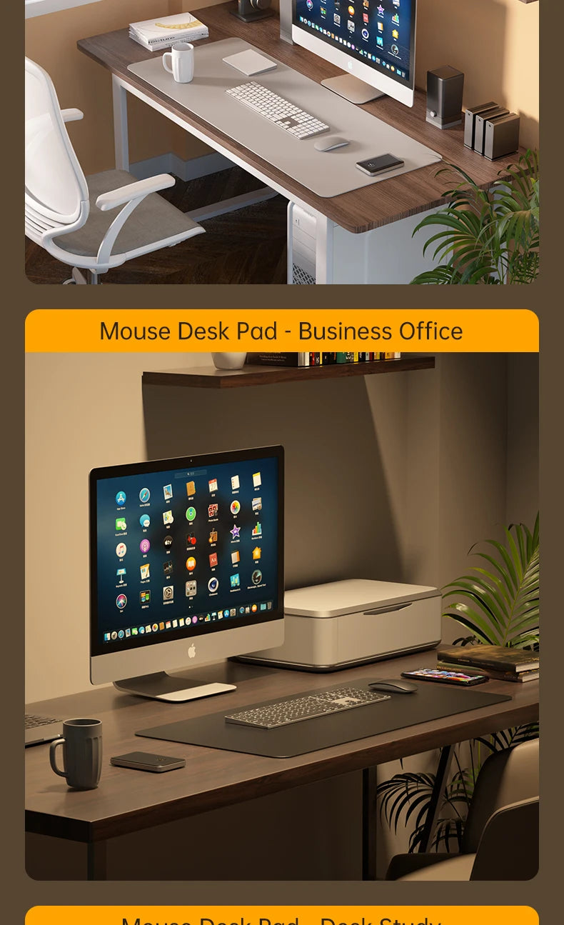 Tapis de Souris Bureau XXL - Simili Cuir Confort