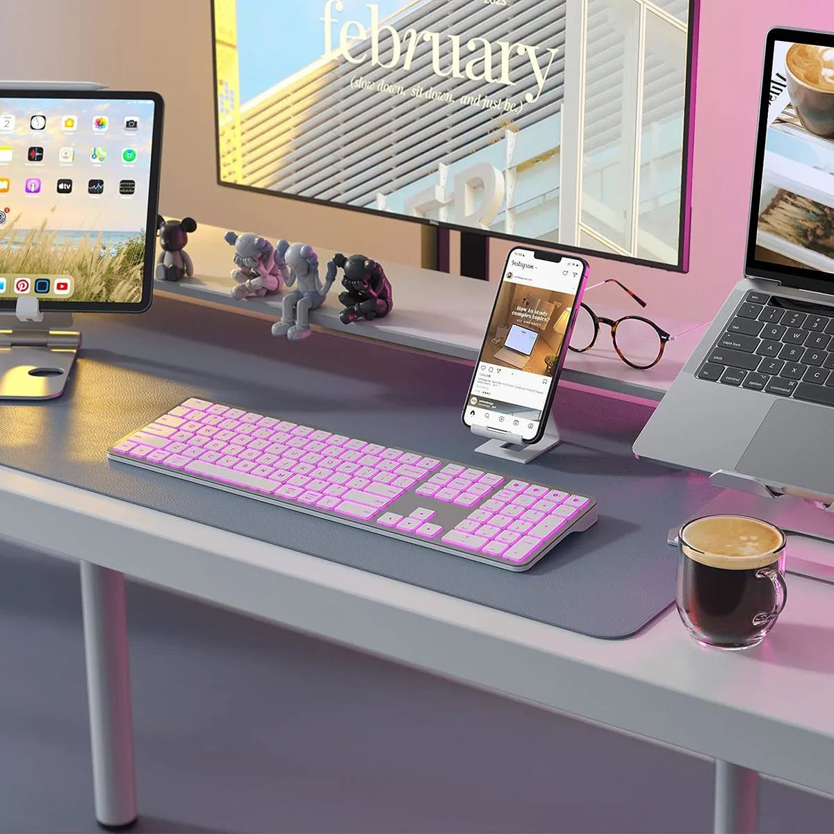 Clavier PC Sans Fil - QWERTY 104 Touches RGB