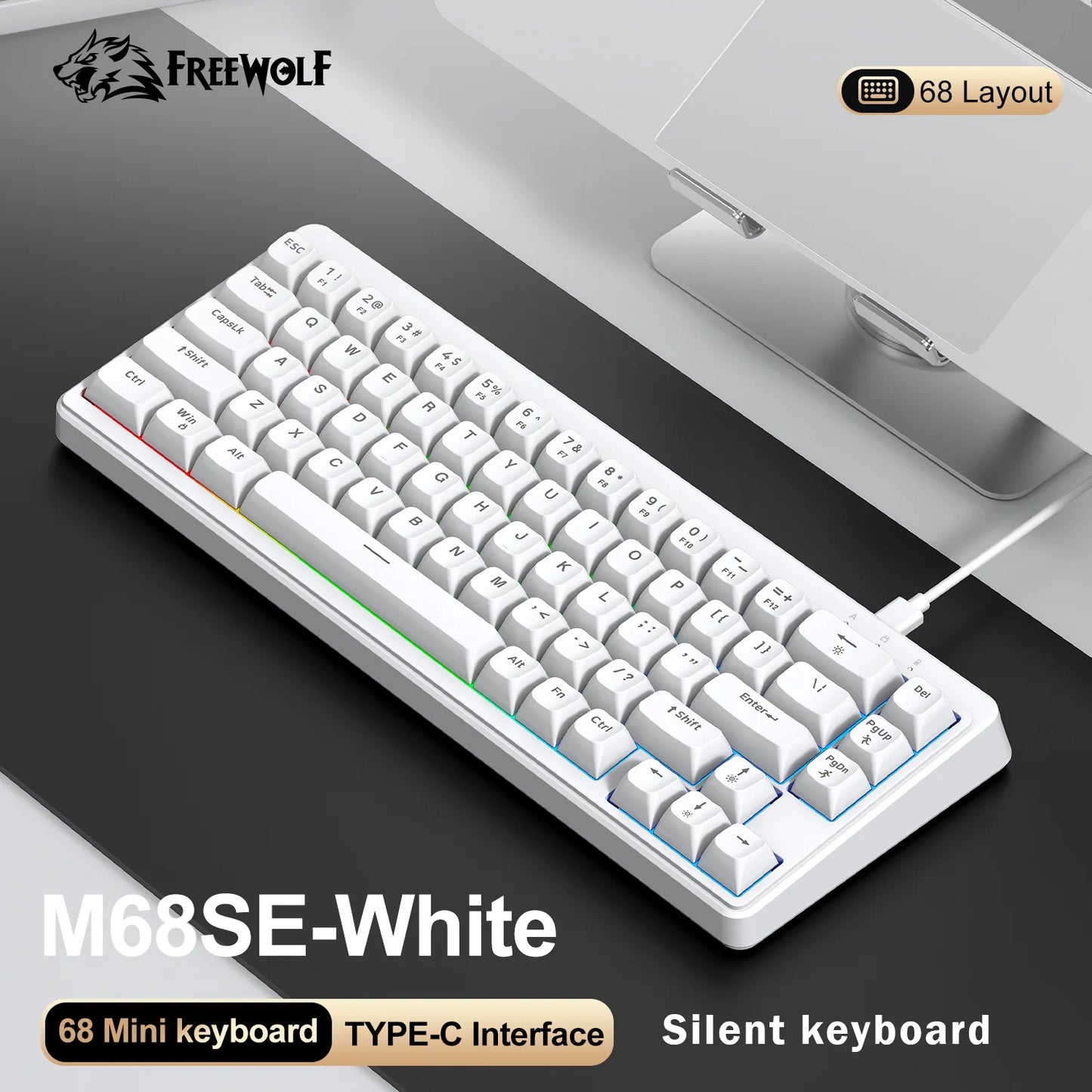 Clavier Gaming Filaire - QWERTY Mécanique Switchs Silencieux
