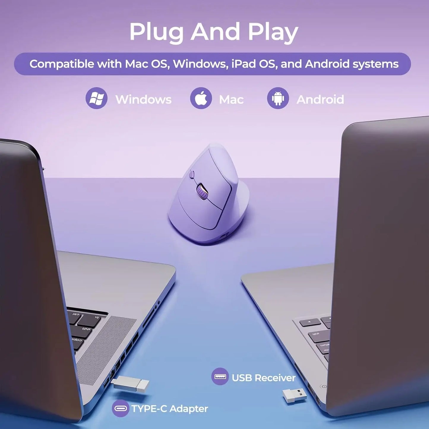 Souris Ergonomique Sans Fil - Verticale Boss Button 1600 DPI