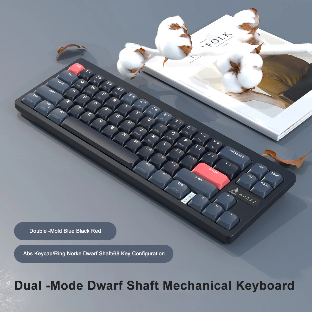 Clavier Gaming Sans Fil - QWERTY Mécanique 68 Touches Bluetooth
