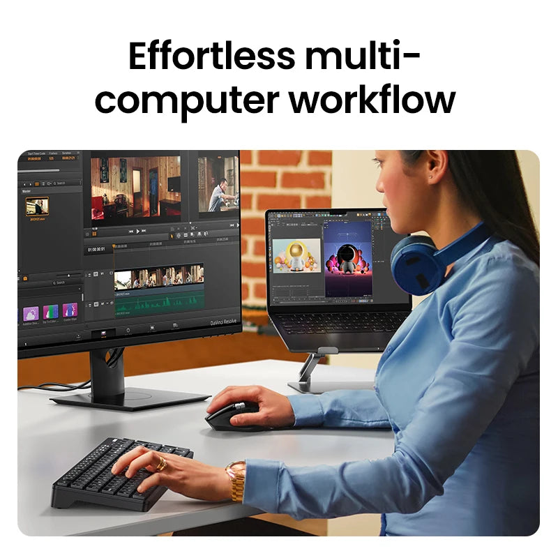 Souris ergonomique sans fil - Trackball Double Molette 5000 DPI