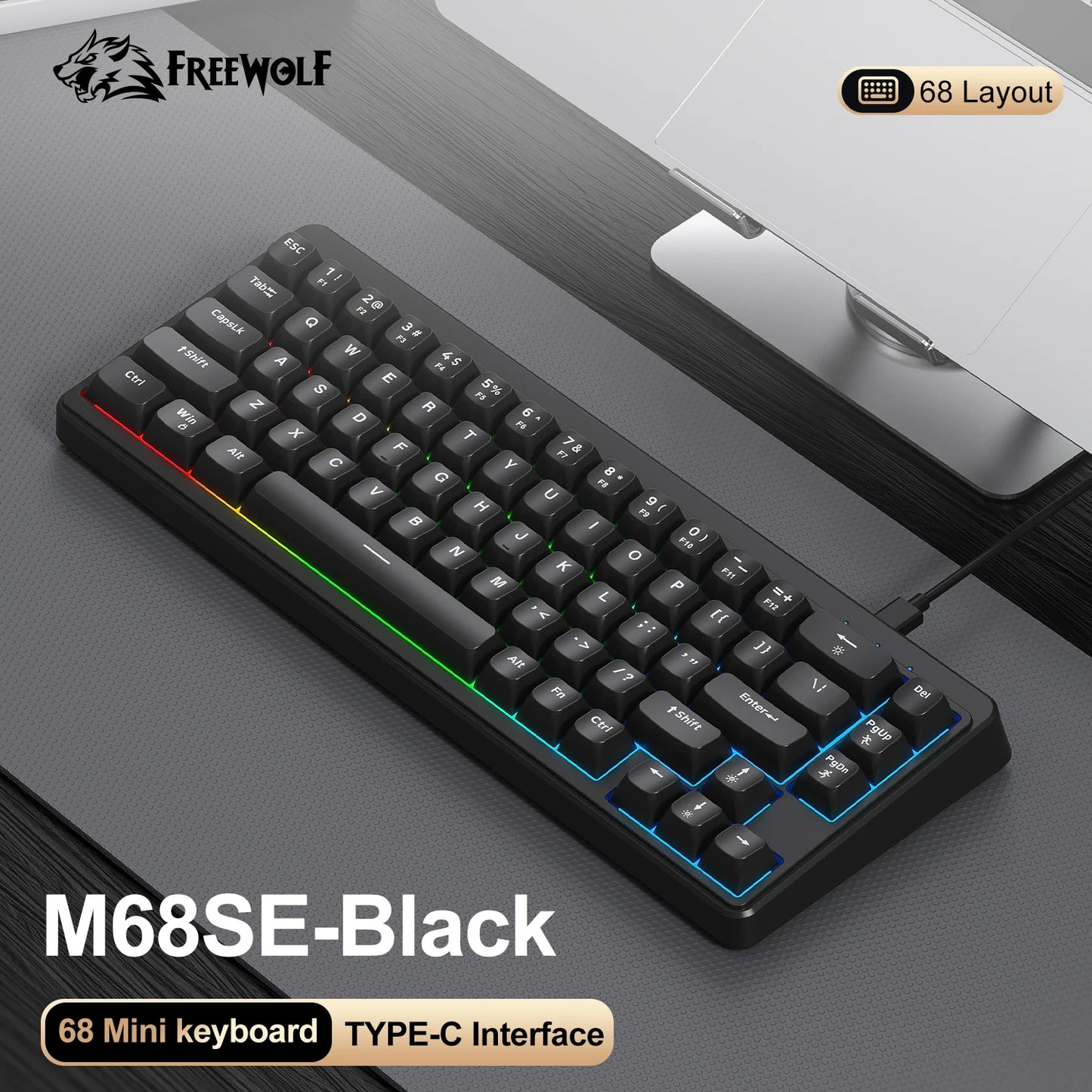Clavier Gaming Filaire - QWERTY Mécanique Switchs Silencieux