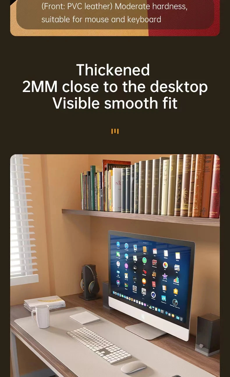 Tapis de Souris Bureau XXL - Simili Cuir Confort