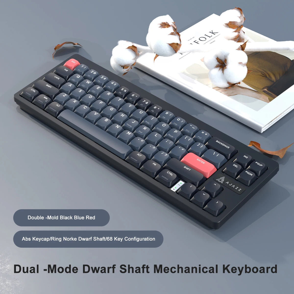 Clavier Gaming Sans Fil - QWERTY Mécanique 68 Touches Bluetooth