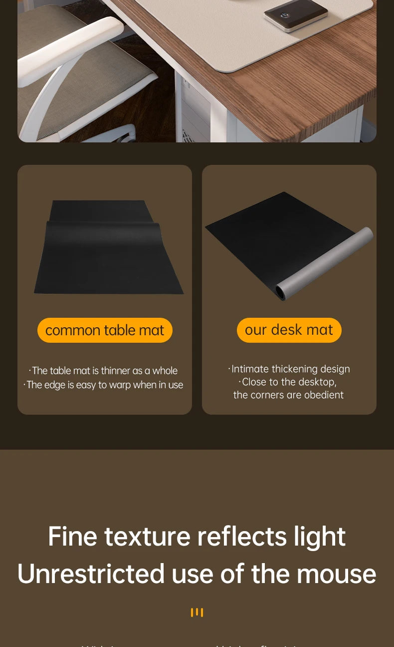 Tapis de Souris Bureau XXL - Simili Cuir Confort