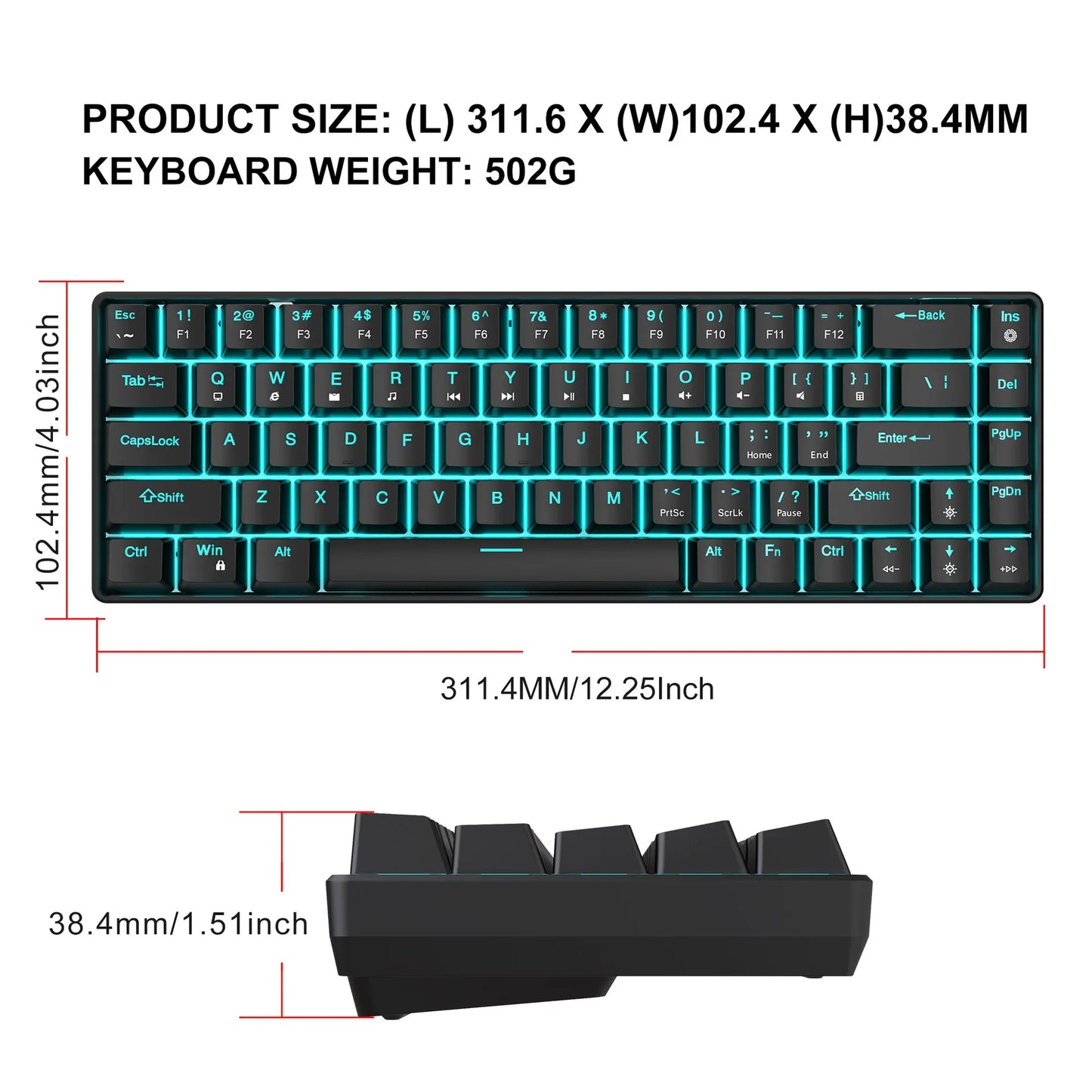 Clavier Gaming Filaire - QWERTY Mécanique Switch RGB