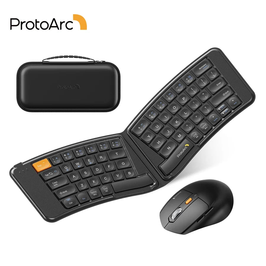 Clavier Ergonomique Sans Fil - QWERTY Pliable 360°