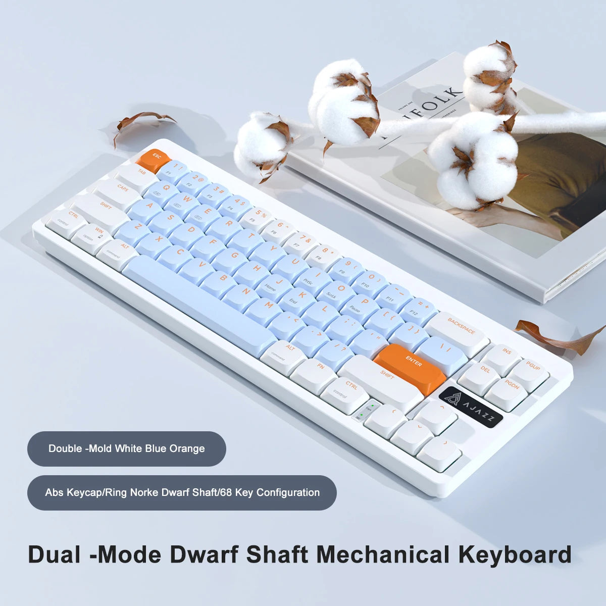 Clavier Gaming Sans Fil - QWERTY Mécanique 68 Touches Bluetooth