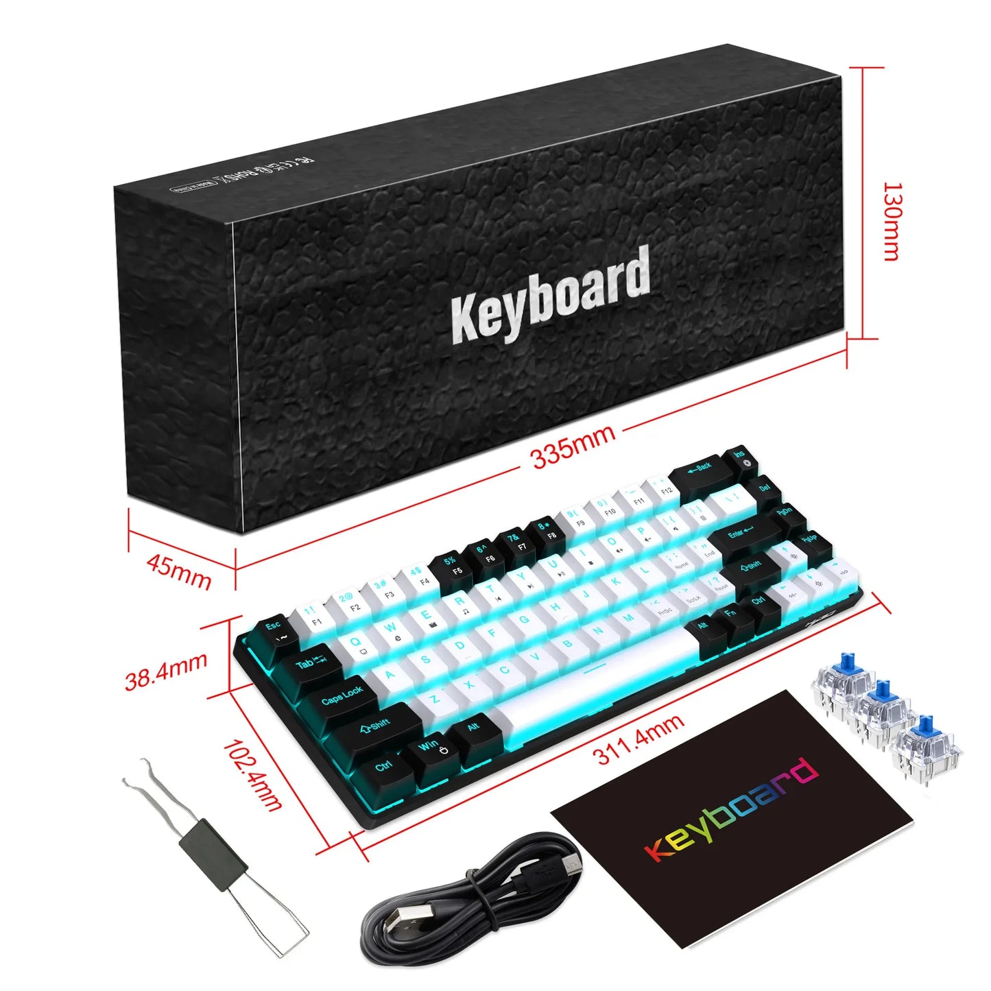Clavier Gaming Filaire - QWERTY Mécanique Switch RGB