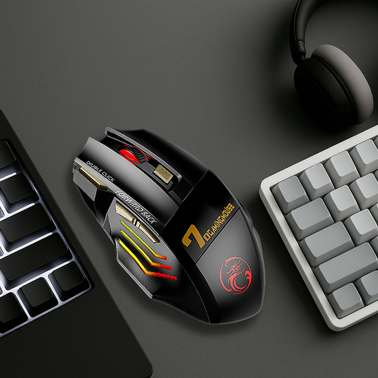 Souris Gaming Sans Fil - Rétroéclairage 7 Couleurs 5500 DPI