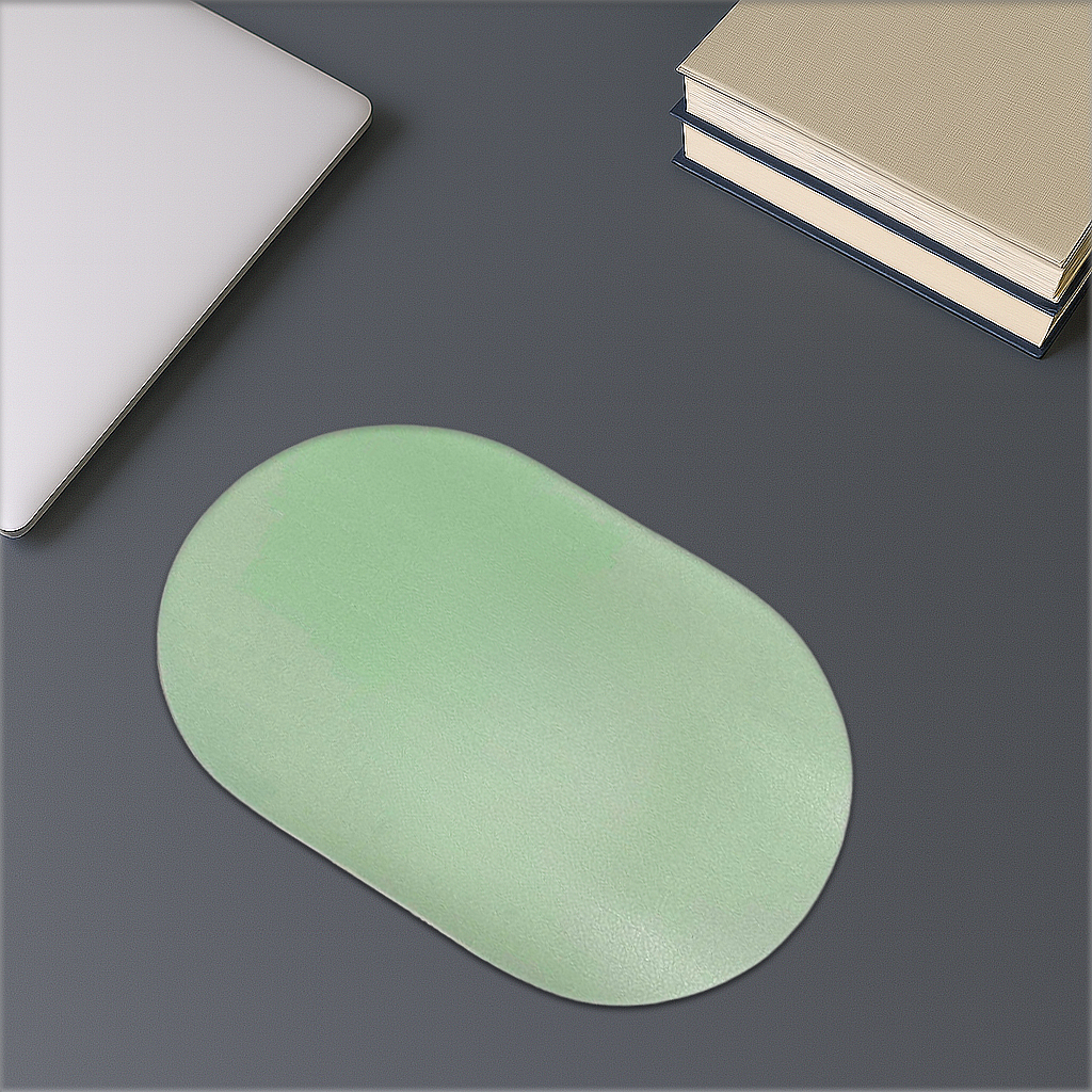 Tapis de Souris Ergonomique - Rond Minimaliste Cuir