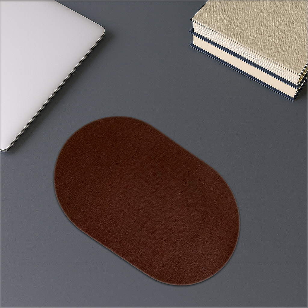 Tapis de Souris Ergonomique - Rond Minimaliste Cuir