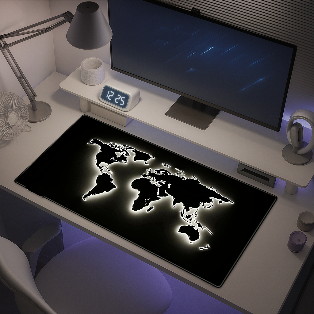 Tapis de Souris Gaming XXL - Carte Monde