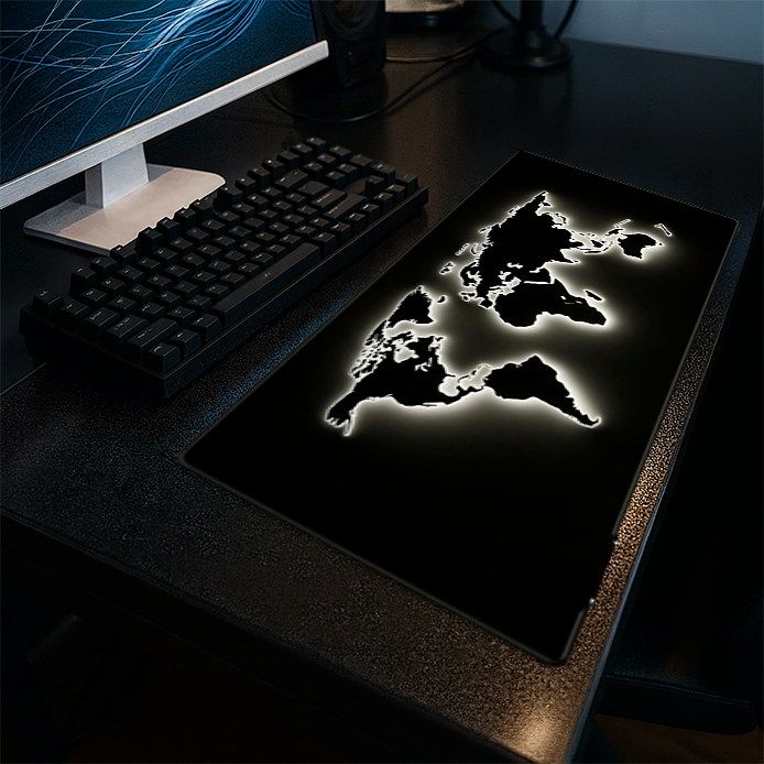 Tapis de Souris Gaming XXL - Carte Monde