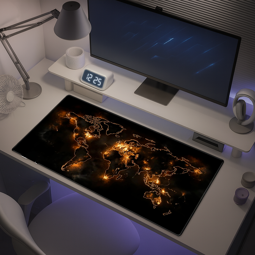 Tapis de Souris Gaming XXL - Carte Monde
