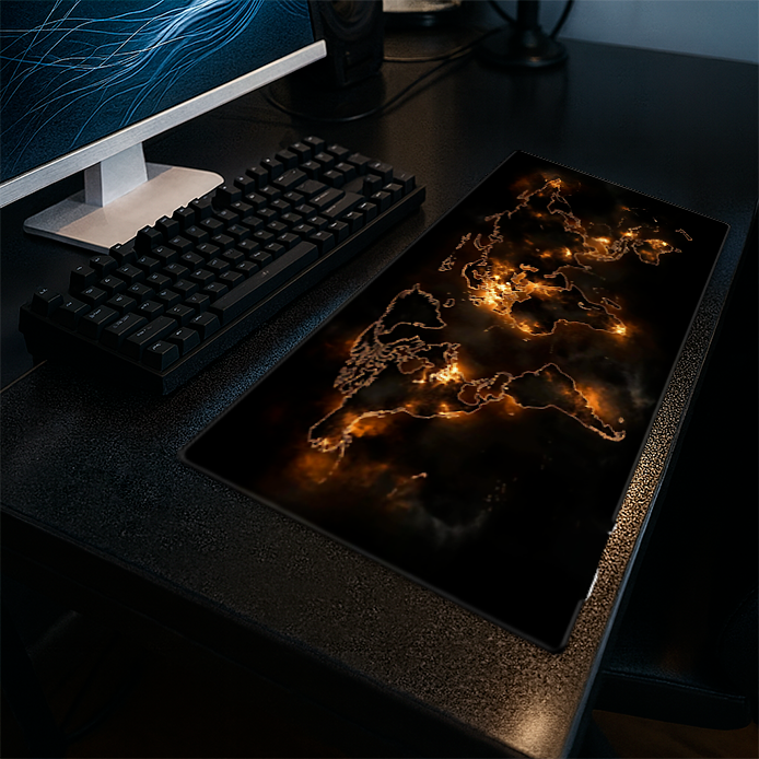 Tapis de Souris Gaming XXL - Carte Monde