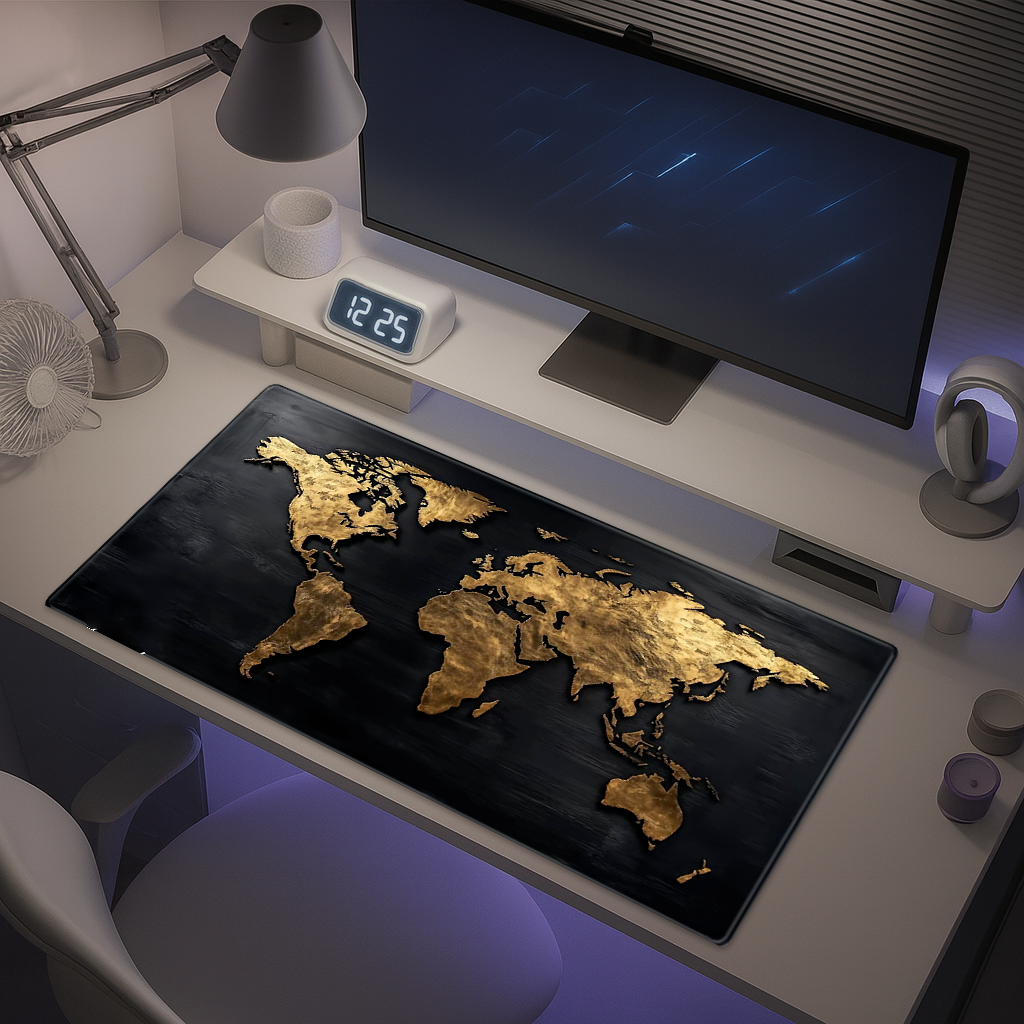 Tapis de Souris Gaming XXL - Carte Monde